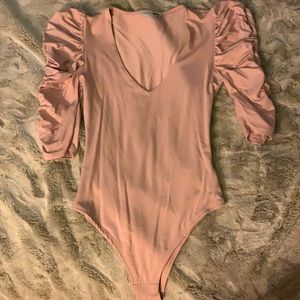 Fashion nova bodysuit with ruffled shoulders